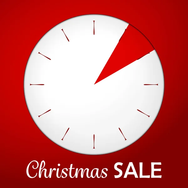 Reloj rojo venta de Navidad — Vector de stock