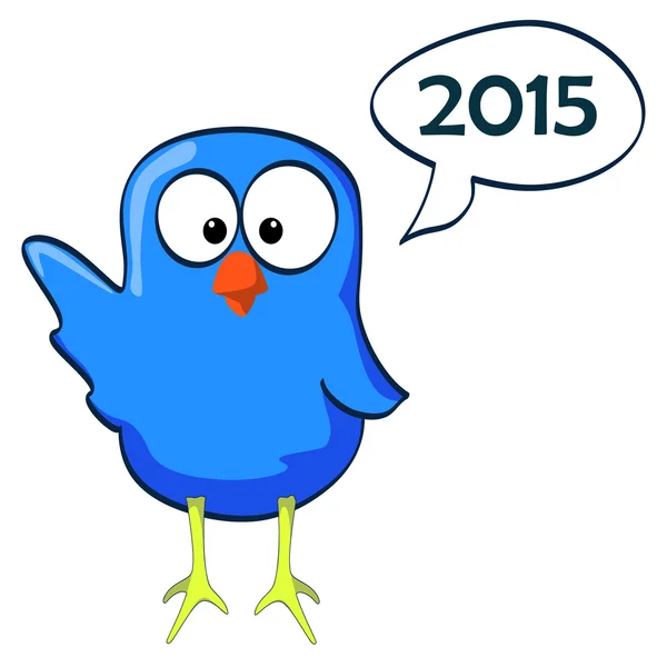 Cartoon Chicken Blue Wave 2014 — Stockvektor