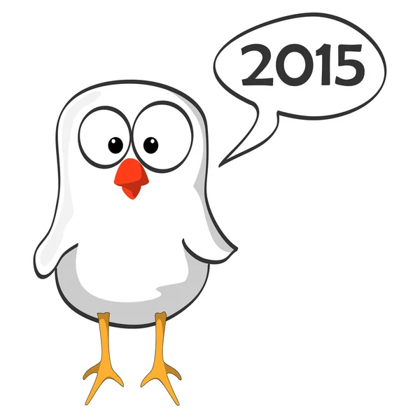 Dessin animé poulet vague bleue 2014 — Image vectorielle