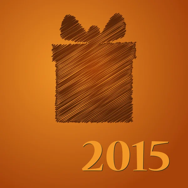 Joyeux noël joyeux cadeau d'or 2015 — Image vectorielle