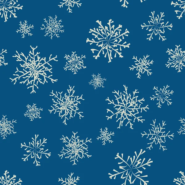 Fond d'hiver flocons de neige bleu — Image vectorielle