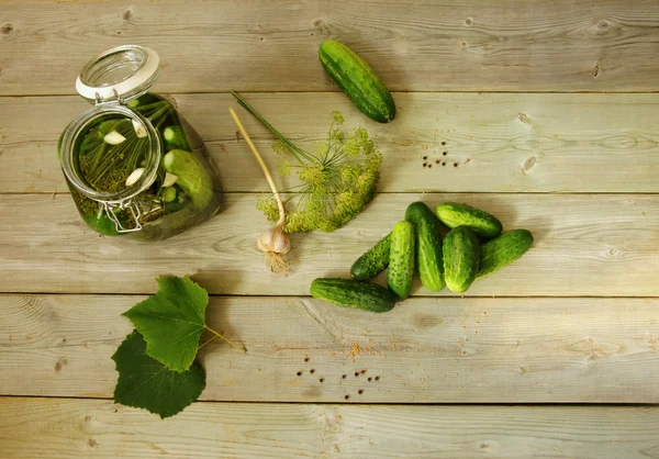 Cetrioli in salamoia fatti in casa, sottaceti Fotografia Stock