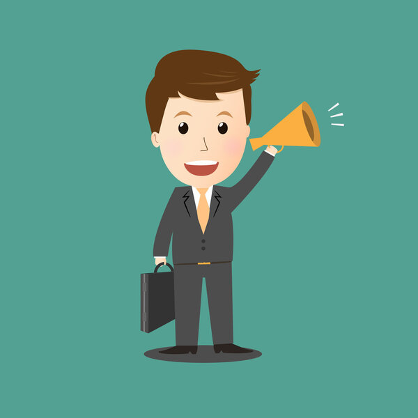 Вектор использования бизнесменом мегафона
