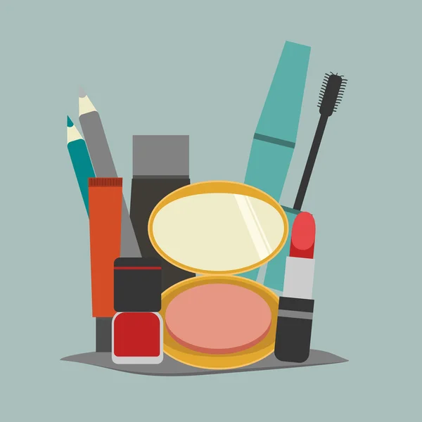 Vector de fondo conjunto cosmético — Vector de stock