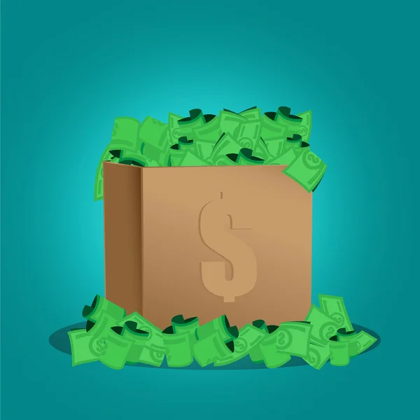 Vector de dinero en caja — Vector de stock