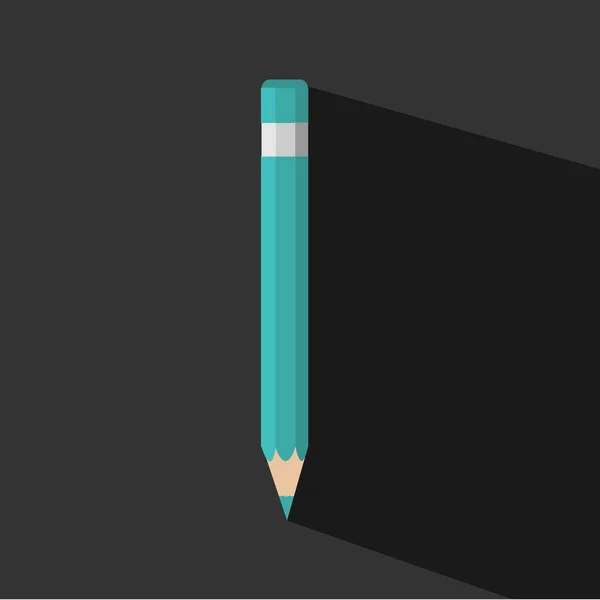 Кольоровий олівець з довгою тінь — стоковий вектор
