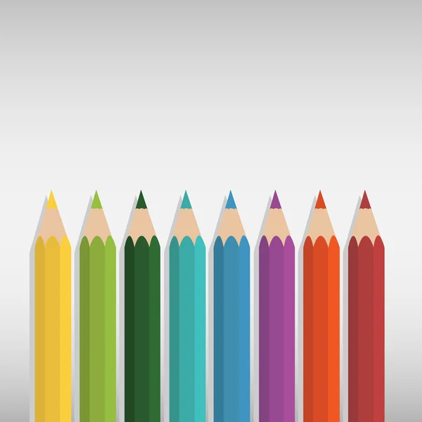 Вектор цветного набора карандашей на белом фоне — стоковый вектор