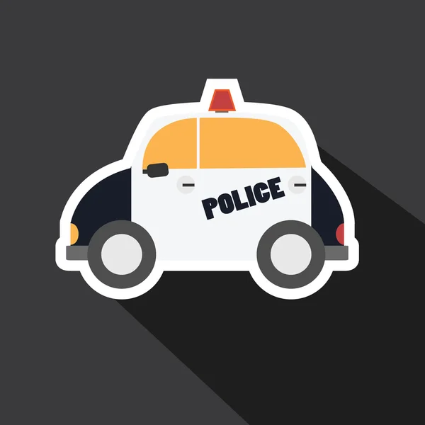 Vektor policejní auto s dlouhý stín — Stockový vektor