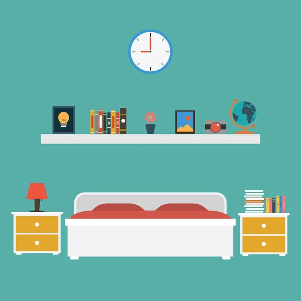 Vector of Bedroom flat design — Stock Vector