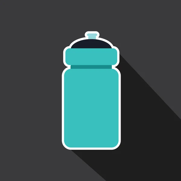 Vector del deporte Botella de agua con sombra larga — Vector de stock