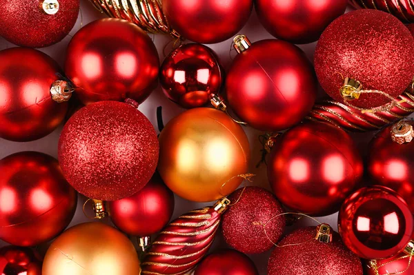 Sfondo Palline Natale Rosse Foto Alta Qualità — Foto Stock