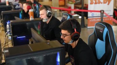 Minsk, Belarus - 2 Mart 2019: Şampiyonluk ve Siber Spor.