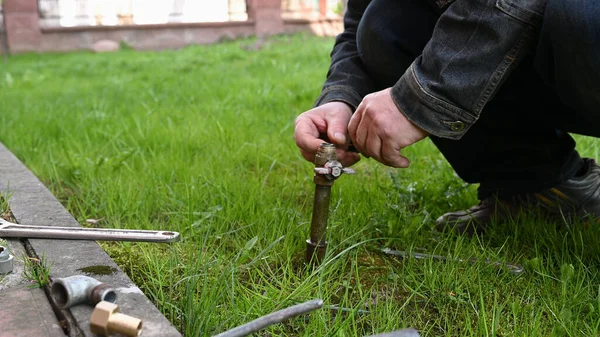 Repairing Street Water Pipe — Stock fotografie