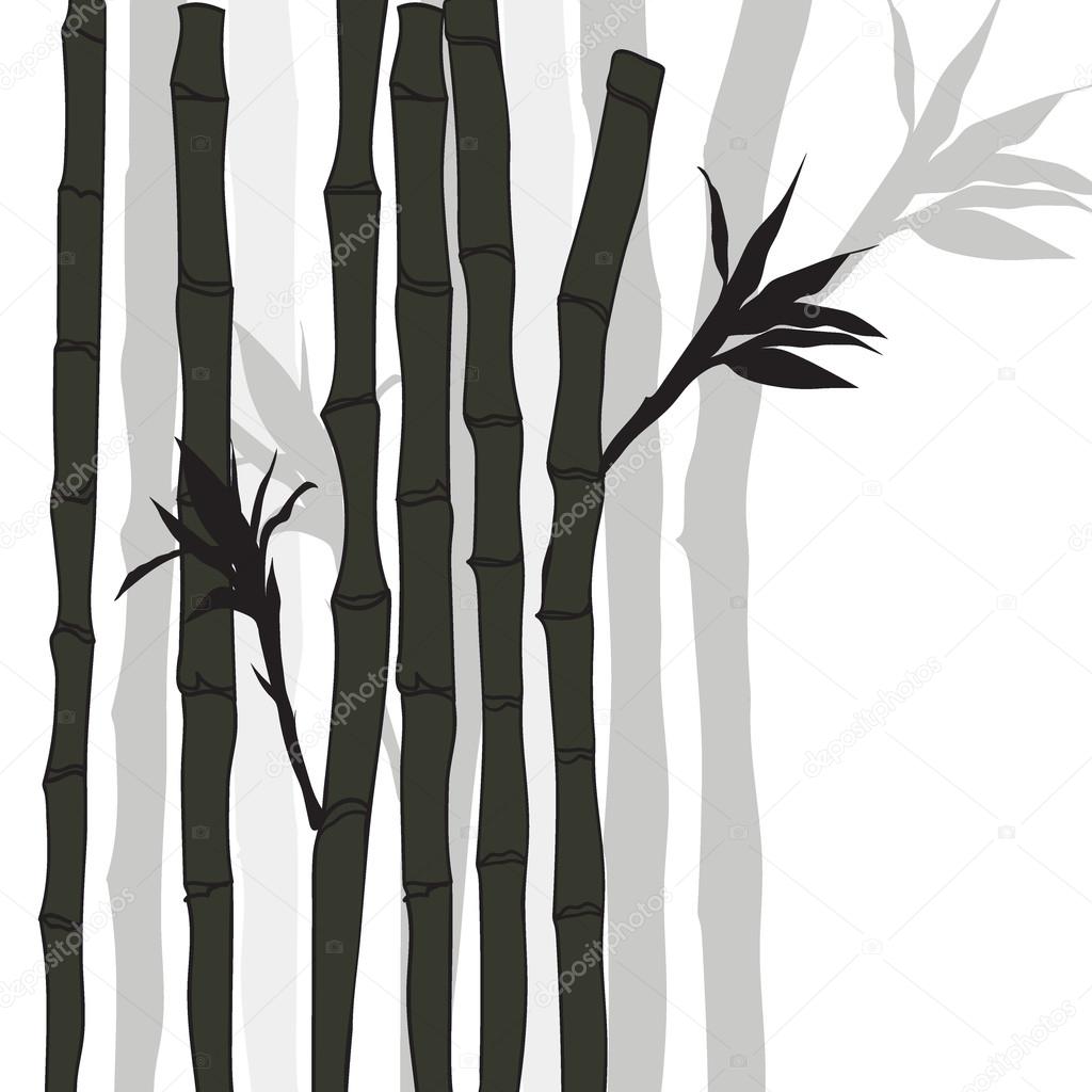 Hand-drawn bamboo background with space for text