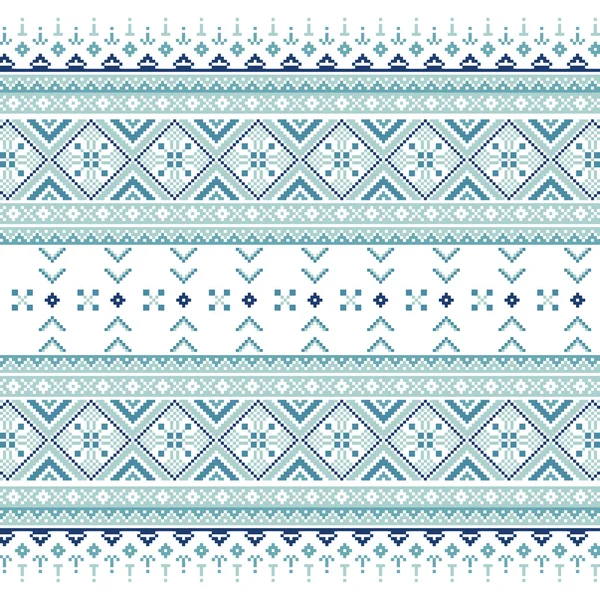 Εθνοτικές στολίδι μοτίβο σε μπλε χρώματα σύνολο — Διανυσματικό Αρχείο