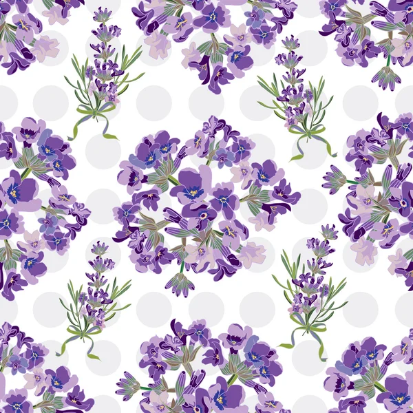 Seamless Lavender flowers background. Botanical illustration. — Stock Vector