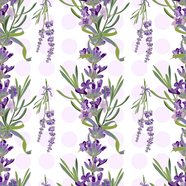 Fondo de flores de lavanda sin costuras. Ilustración botánica . — Archivo Imágenes Vectoriales