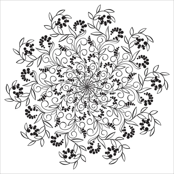 Dibujo a mano mandala floral, elemento zentangle . — Archivo Imágenes Vectoriales