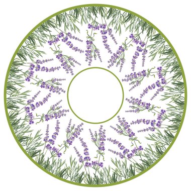 El zentangle öğesi lavanta çiçek mandala çizimi.