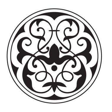 Oryantal dekoratif unsur. Zentangle mandala siyah ve beyaz