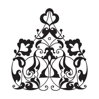 Oryantal dekoratif unsur. Zentangle siyah ve beyaz