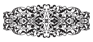 Oryantal dekoratif unsur. Zentangle siyah ve beyaz