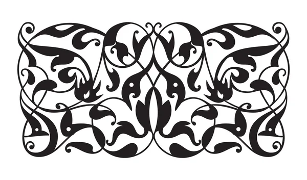 Oriental decorative element. Zentangle black and white — Stock Vector