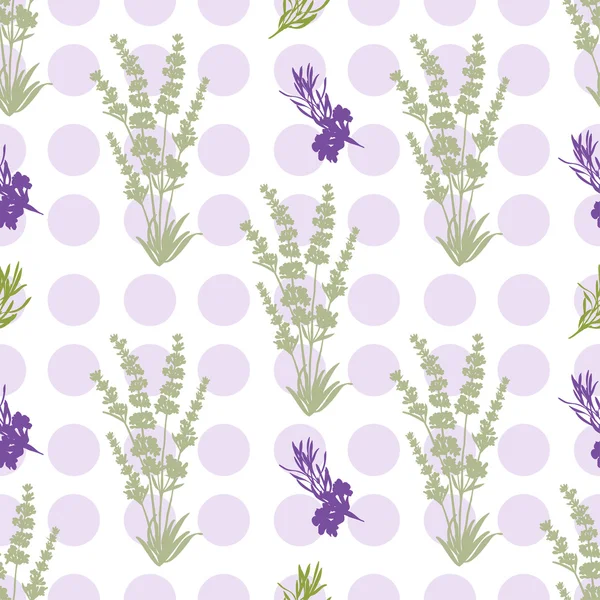 Sfondo senza cuciture fiori di lavanda. Illustrazione botanica . — Vettoriale Stock