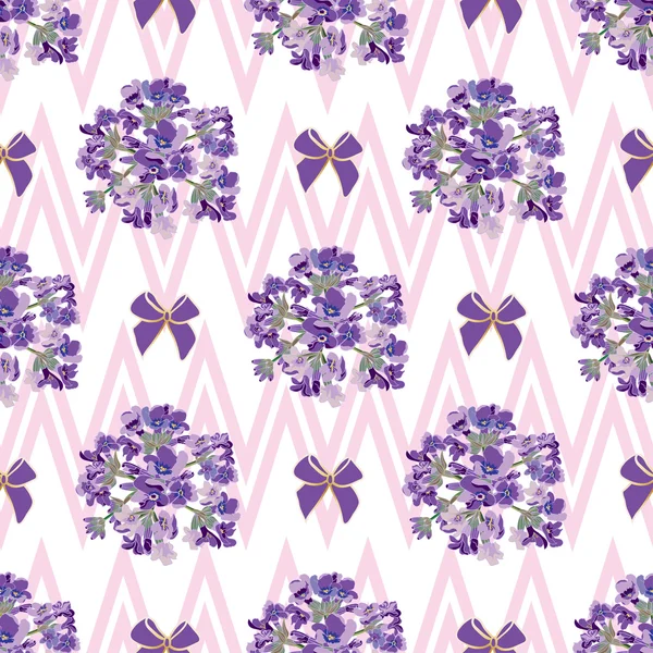 Fondo de flores de lavanda sin costuras. Ilustración botánica . — Vector de stock