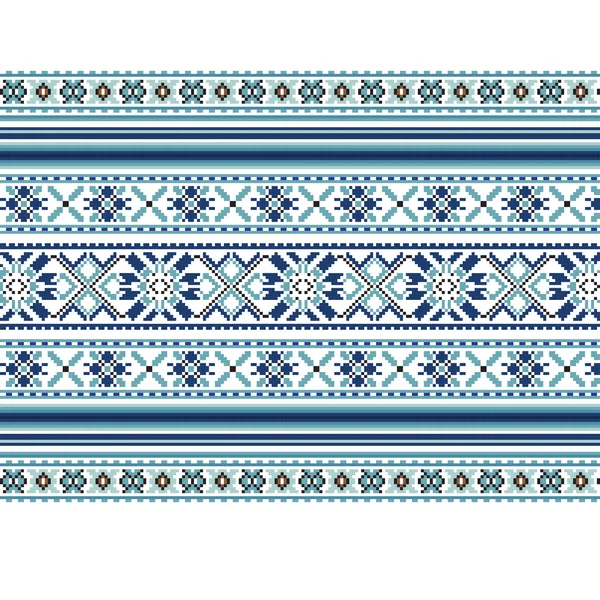 Fundo ornamental étnico em cores azul e marrom — Vetor de Stock