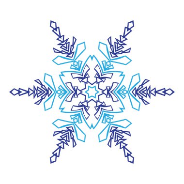 Çizilmiş karalamalar doğal kar tanesi. Zentangle mandala stili.