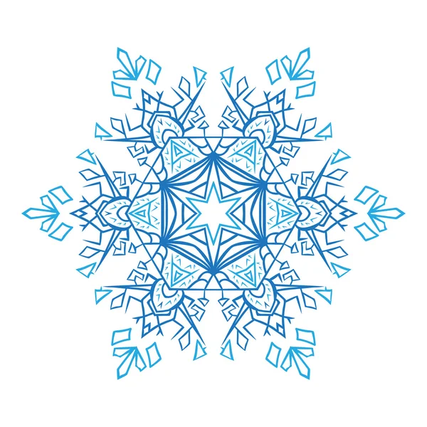 Hand-drawn doodles natural snowflake. Zentangle mandala style. — Stock Vector