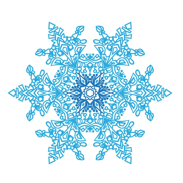 Doodles desenhados à mão floco de neve natural. Estilo mandala Zentangle . — Vetor de Stock