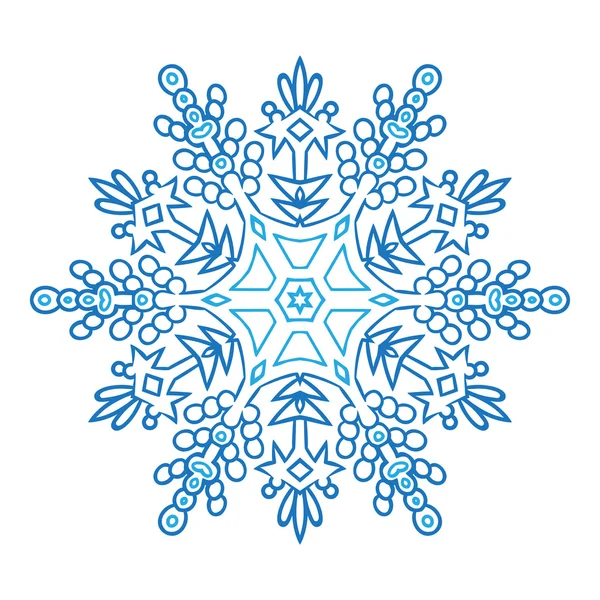 Handgetekende doodles natuurlijke sneeuwvlok. Zentangle mandala stijl. — Stockvector
