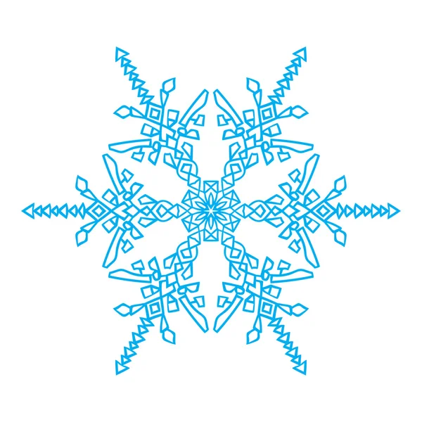 Handgezeichnete Kritzeleien natürliche Schneeflocke. Mandala-Stil. — Stockvektor
