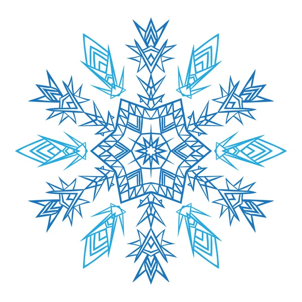 Handgezeichnete Kritzeleien natürliche Schneeflocke. Mandala-Stil. — Stockvektor