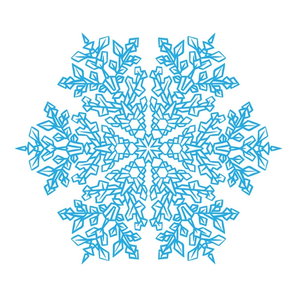 手描き落書き自然な雪の結晶。Zentangle マンダラ スタイル. — ストックベクタ