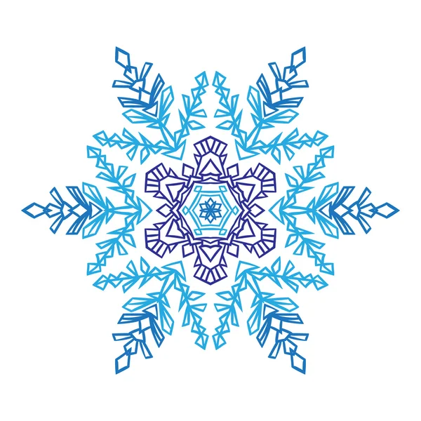 Handgetekende doodles natuurlijke sneeuwvlok. Zentangle mandala stijl. — Stockvector