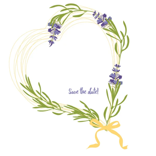 Set violett Lavendel schöne florale Rahmen Vorlage in flachem Aquarell-Stil isoliert auf weißem Hintergrund für dekoratives Design, Hochzeitskarte, Einladung, Reiseflyer. Botanische Illustration — Stockvektor