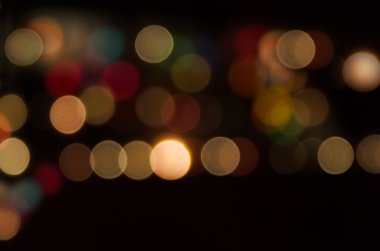 Gece şehir sokak ışıkları. Soyut dairesel bokeh arka plan