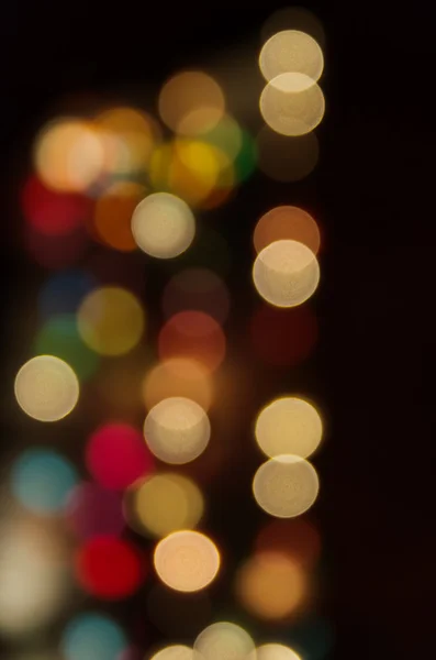 Gece şehir sokak ışıkları. Soyut dairesel bokeh arka plan — Stok fotoğraf