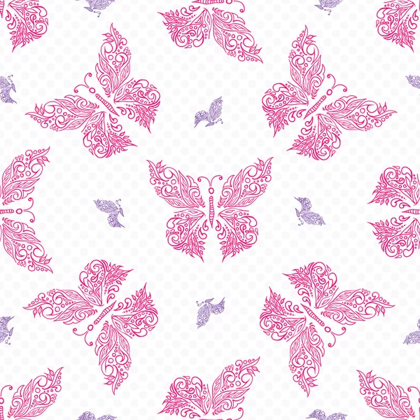 Seamless butterfly pattern. Vector illustration — Stock Vector