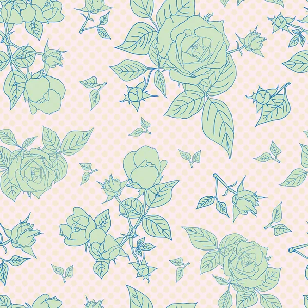 Vintage naadloze patroon met mooie rozen. — Stockvector