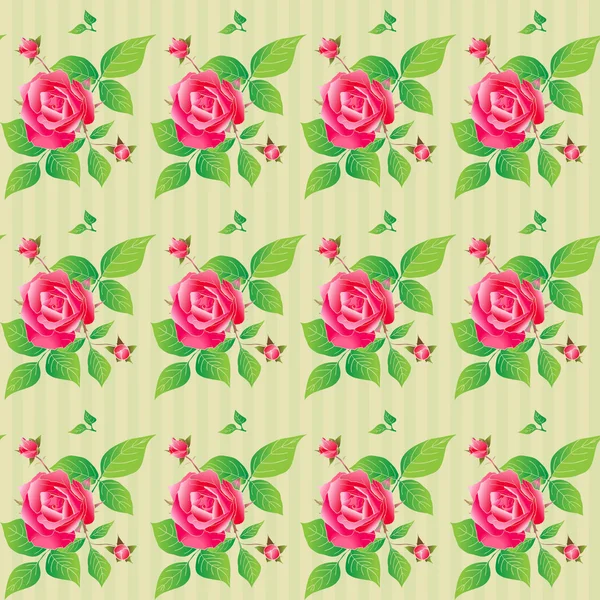 Patrón vintage sin costuras con hermosas rosas. Ilustración vectorial . — Vector de stock