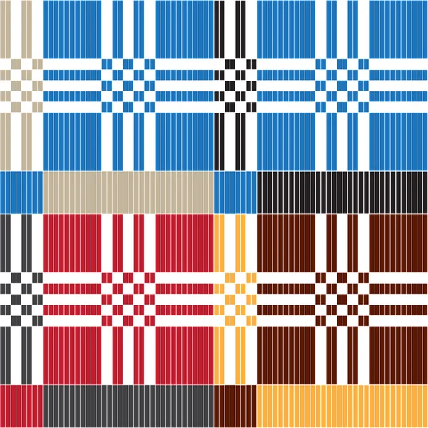 Conjunto de patrón de ornamento étnico en diferentes colores. Ilustración vectorial — Vector de stock