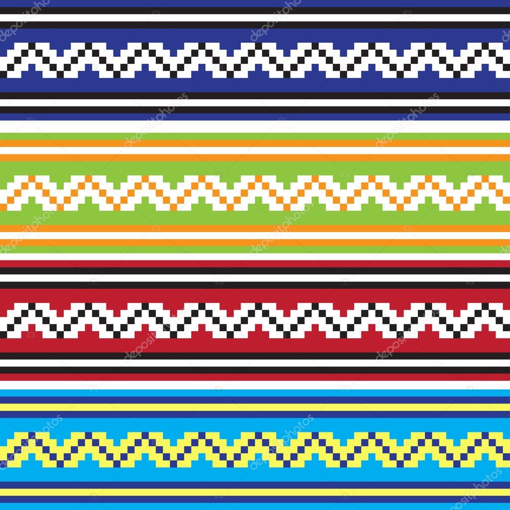 Set of Ethnic ornament pattern in different colors. Vector illustration