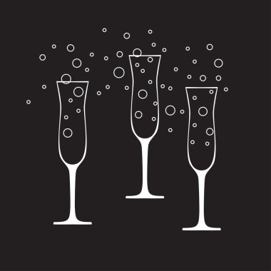 Cam, beyaz siluet siyah arka plan üzerine oyulmuş