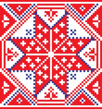Beyaz Rusya etnik süsleme, seamless modeli. Vektör çizim