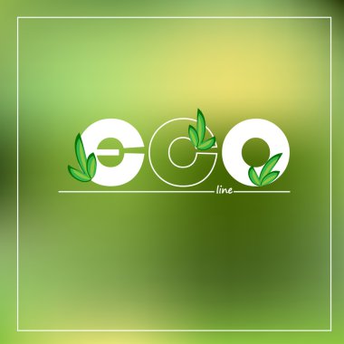 Yeşil Eko logosuna arka plan bulanık. Vektör çizim. 