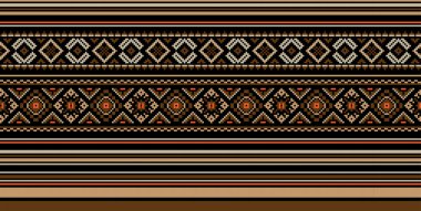 Etnik süsleme desen farklı renklerde kümesi. Vektör çizim